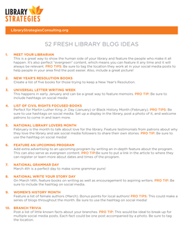 52 Fresh Library Blog Ideas