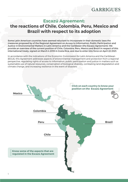 Escazú Agreement: the Reactions of Chile, Colombia, Peru, Mexico and Brazil with Respect to Its Adoption