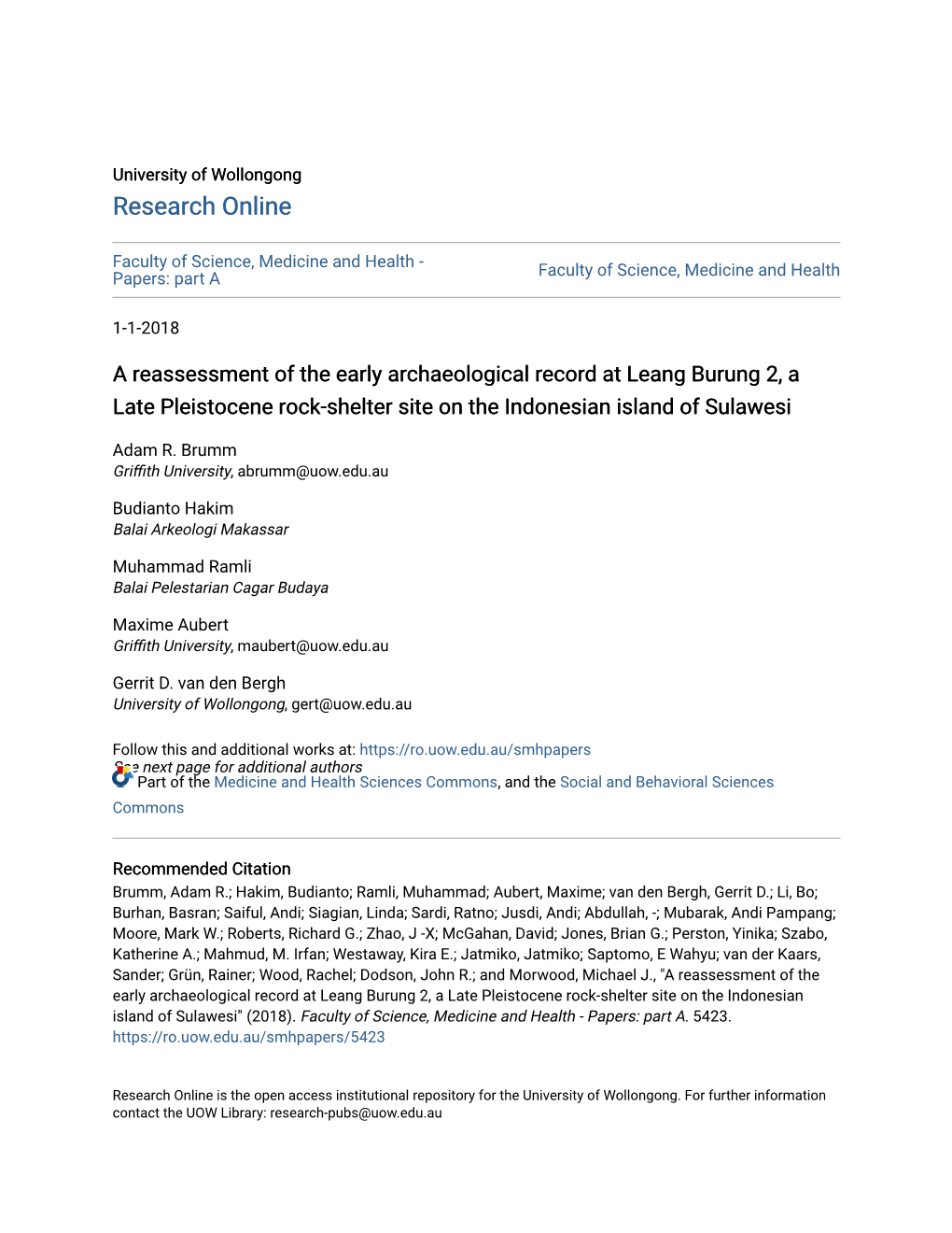 A Reassessment of the Early Archaeological Record at Leang Burung 2, a Late Pleistocene Rock-Shelter Site on the Indonesian Island of Sulawesi