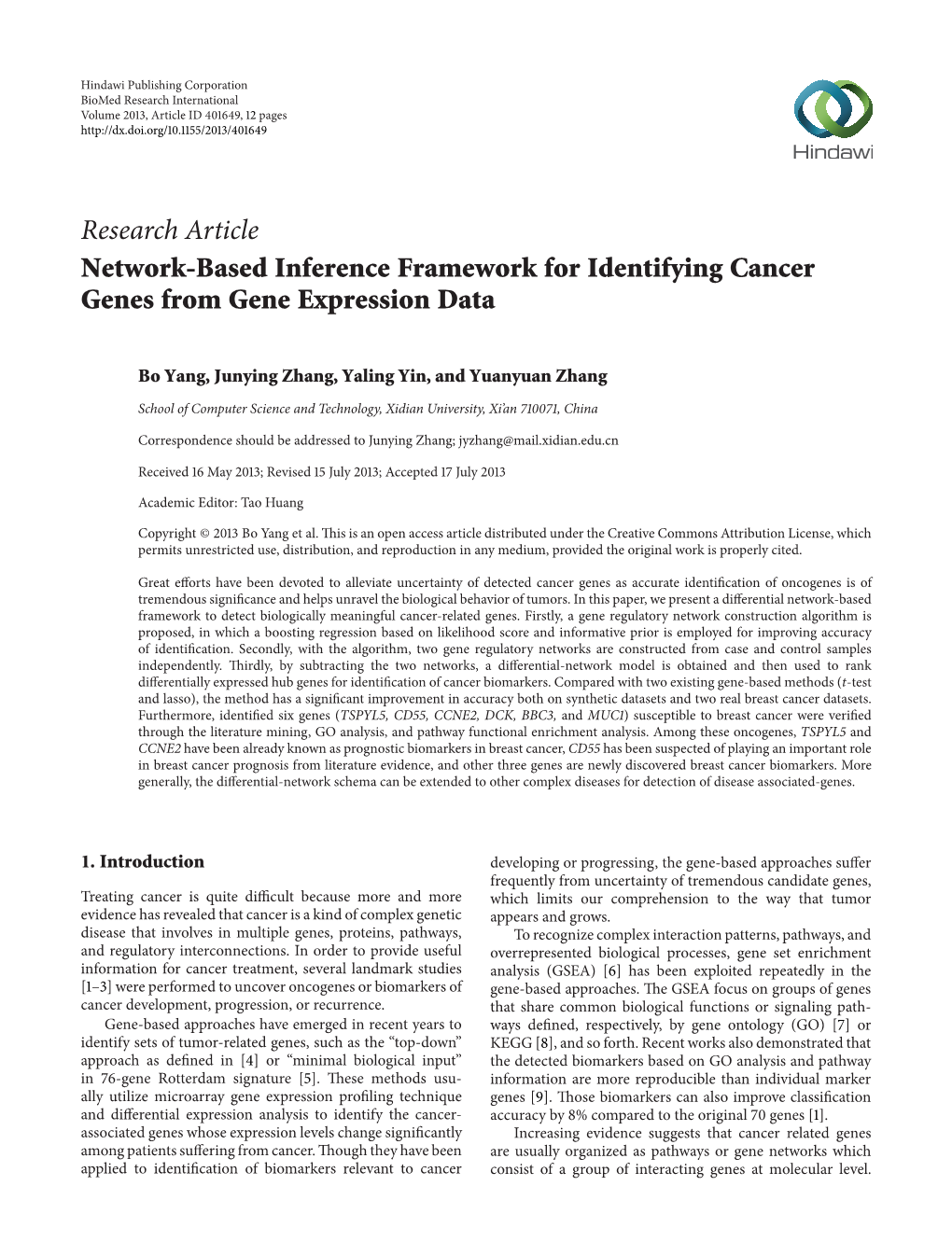 Network-Based Inference Framework for Identifying Cancer Genes from Gene Expression Data