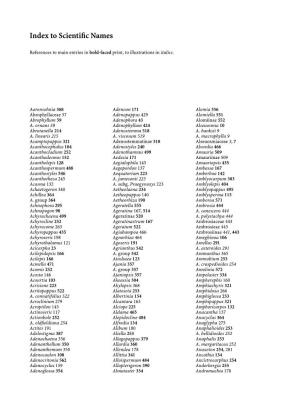 Index to Scientific Names