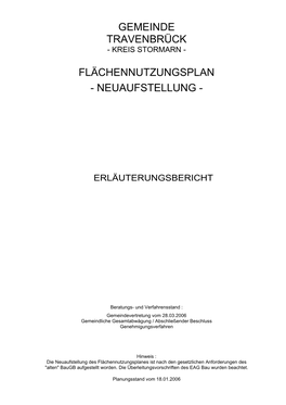 Gemeinde Travenbrück Flächennutzungsplan