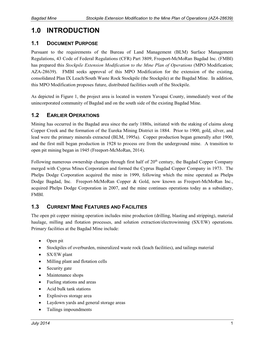 Bagdad Mine Stockpile Extension Modification to the Mine Plan of Operations (AZA-28639)