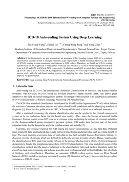 ICD-10 Auto-Coding System Using Deep Learning