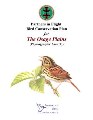 The Osage Plains (Physiographic Area 33) Partners in Flight Bird Conservation Plan