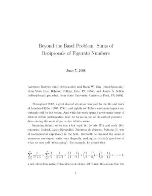 Beyond the Basel Problem: Sums of Reciprocals of Figurate Numbers
