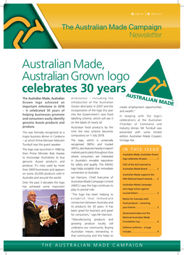 Australian Made, Australian Grown Logo Celebrates 30 Years