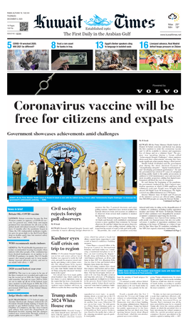 Coronavirus Vaccine Will Be Free for Citizens and Expats