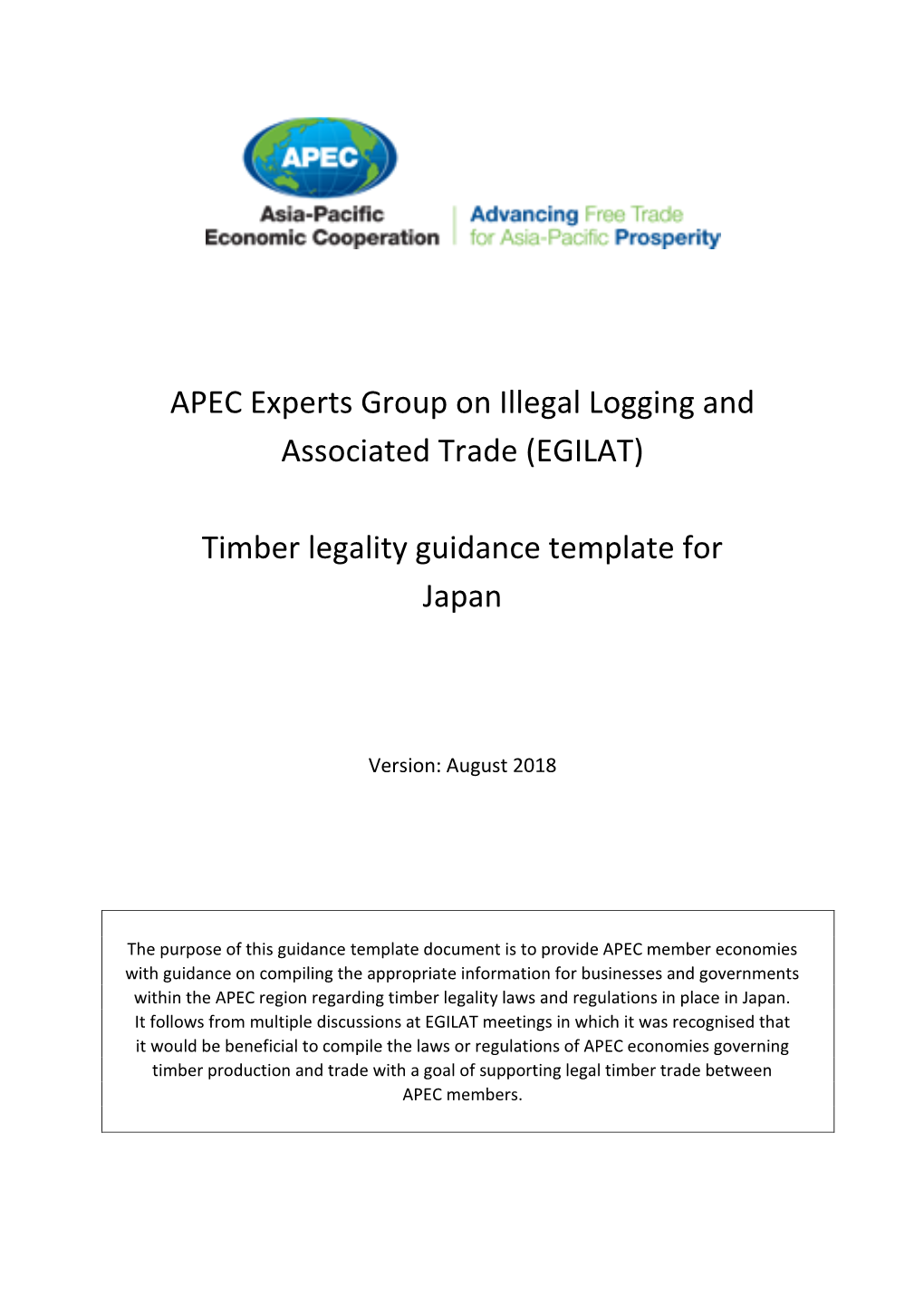 APEC Experts Group on Illegal Logging and Associated Trade (EGILAT)