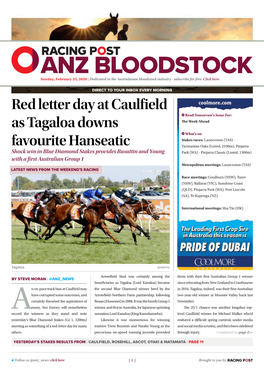 Red Letter Day at Caulfield As Tagaloa Downs Favourite Hanseatic | 2 | Sunday, February 23, 2020