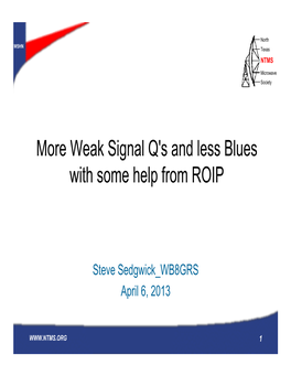 Weak Signal Q's and Less Blues with Some Help from ROIP