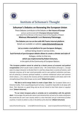 Institute of Schuman's Thought