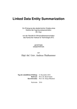 Linked Data Entity Summarization