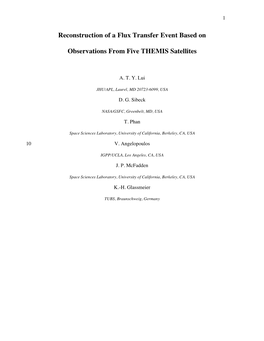 Reconstruction of a Flux Transfer Event Based on Observations from Five THEMIS Satellites