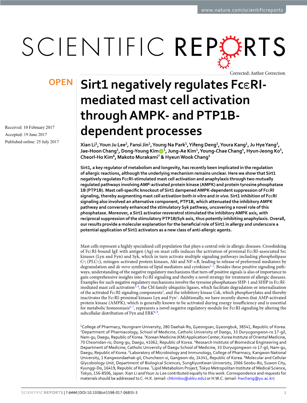 Mediated Mast Cell Activation Through AMPK