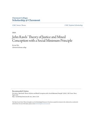John Rawls' Theory of Justice and Mixed Conception with a Social