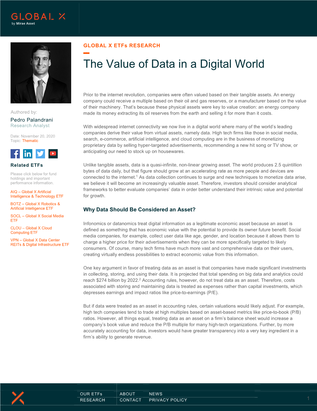 The Value of Data in a Digital World