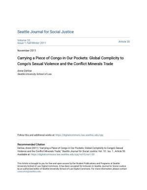 Global Complicity to Congoâ•Žs Sexual Violence and the Conflict