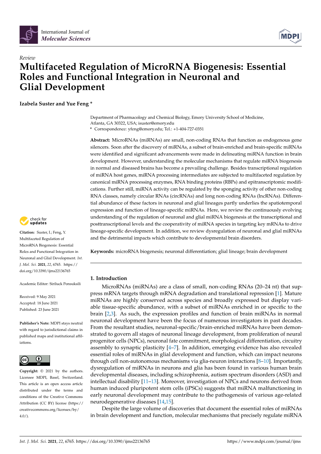 Multifaceted Regulation of Microrna Biogenesis: Essential Roles and Functional Integration in Neuronal and Glial Development