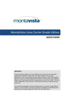 Montavista Linux Carrier Grade Edition