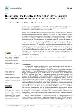 The Impact of the Industry 4.0 Concept on Slovak Business Sustainability Within the Issue of the Pandemic Outbreak