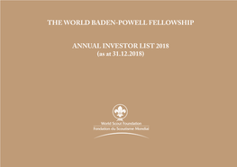 The World Baden-Powell Fellowship Annual Investor