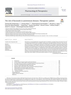 The Role of Flavonoids in Autoimmune Diseases: Therapeutic Updates