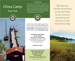 China Camp State Park 101 Peacock Gap Trail San Rafael, CA 94901 (415) 456-0766