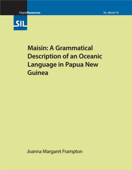 Maisin: a Grammatical Description of an Oceanic Language in Papua New Guinea