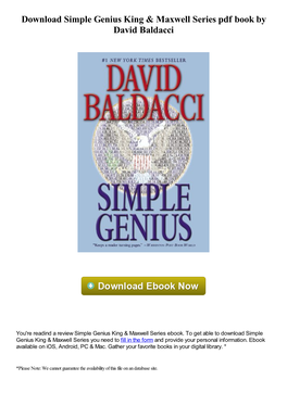Download Simple Genius King & Maxwell Series Pdf Book by David