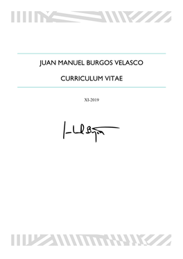 Juan Manuel Burgos Velasco Curriculum Vitae