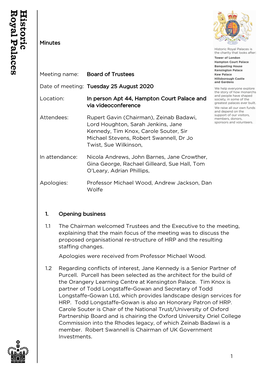 August 2020 Trustees Minutes