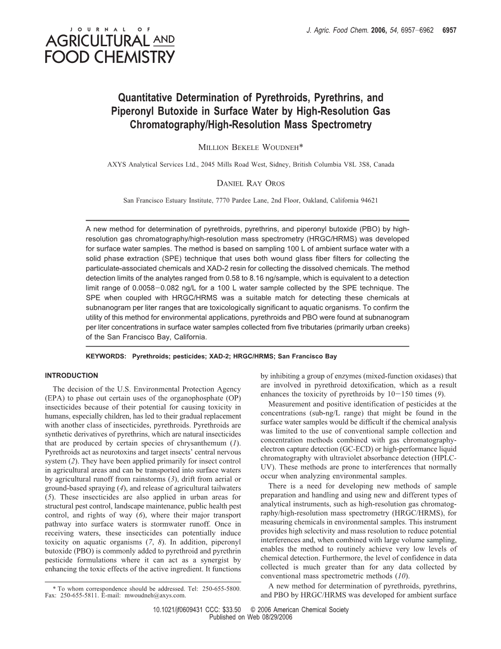 Quantitative Determination of Pyrethroids, Pyrethrins, and Piperonyl ...