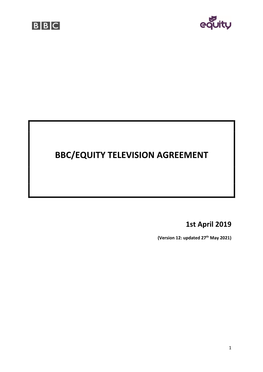 Bbc/Equity Television Agreement