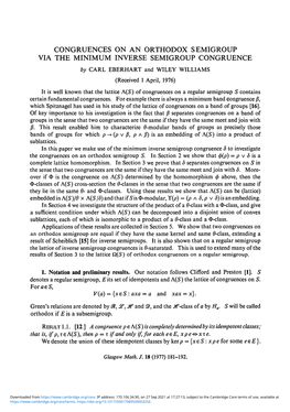 Congruences on an Orthodox Semigroup Via the Minimum Inverse