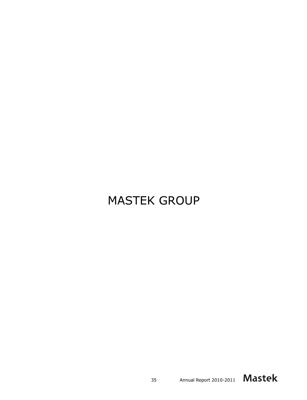 Mastek Group – FY 2011