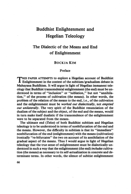 Buddhist Enlightenment and Hegelian Teleology