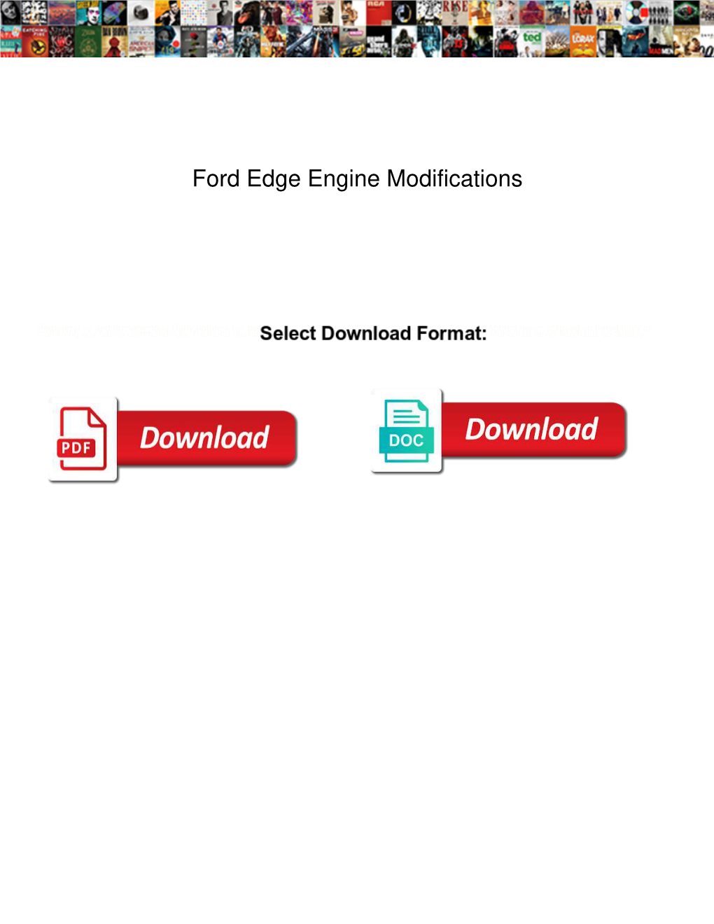 Ford Edge Engine Modifications