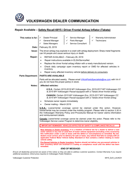 Volkswagen Dealer Communication