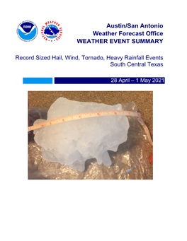 Austin/San Antonio Weather Forecast Office WEATHER EVENT SUMMARY