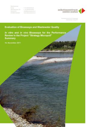 Evaluation of Bioassays and Wastewater Quality in Vitro and In