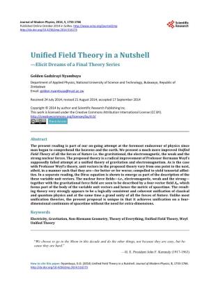 Unified Field Theory in a Nutshell —Elicit Dreams of a Final Theory Series