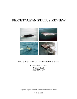 Uk Cetacean Status Review