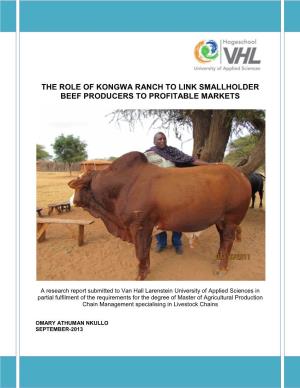 The Role of Kongwa Ranch to Link Smallholder Beef Producers to Profitable Markets
