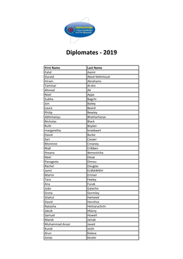 Diplomates - 2019