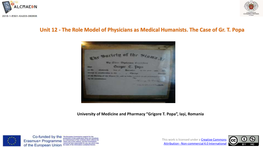 The Role Model of Physicians As Medical Humanists