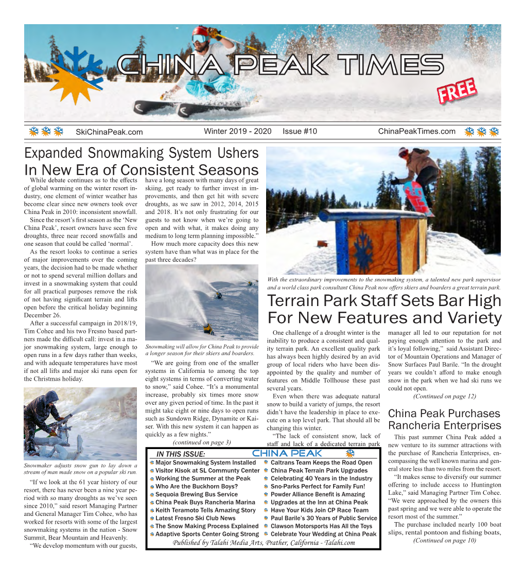 Terrain Park Staff Sets Bar High for New Features and Variety