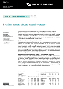 Cimpor Cimentos Portugal Target Price N/A