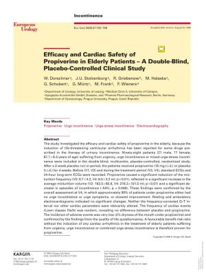 Efficacy and Cardiac Safety of Propiverine in Elderly Patients – a Double-Blind, Placebo-Controlled Clinical Study