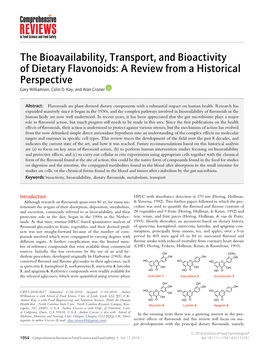 The Bioavailability, Transport, and Bioactivity of Dietary Flavonoids: a Review from a Historical Perspective Gary Williamson, Colin D